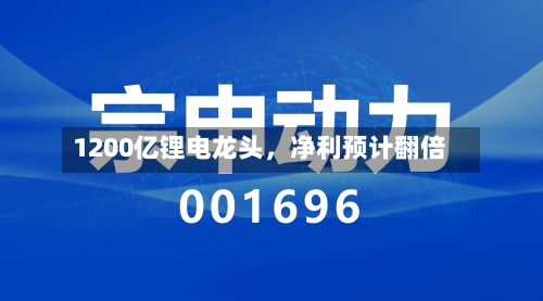 1200亿锂电龙头	，净利预计翻倍-第2张图片